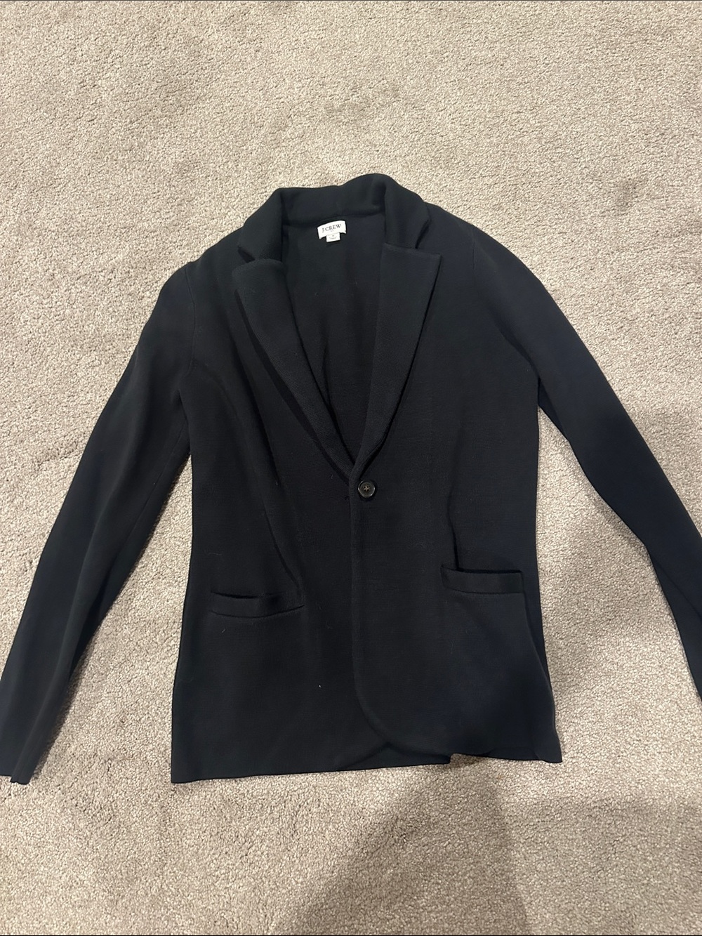 J. Crew Black Ribbed Open-Front Cardigan
